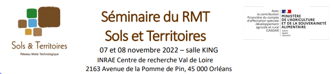 Rdv les 7 et 8 nov à Orléans = séminaire du <a href="/rmt_sols/">RMT Sols et Territoires</a> pr prendre connaissance et discuter des projets qu'il soutient. 2 demi-journées en salle (7 aprem) et en ateliers (8 matin). Programme : swll.to/dD9eeM 
Inscription obligatoire : swll.to/2y40mI7