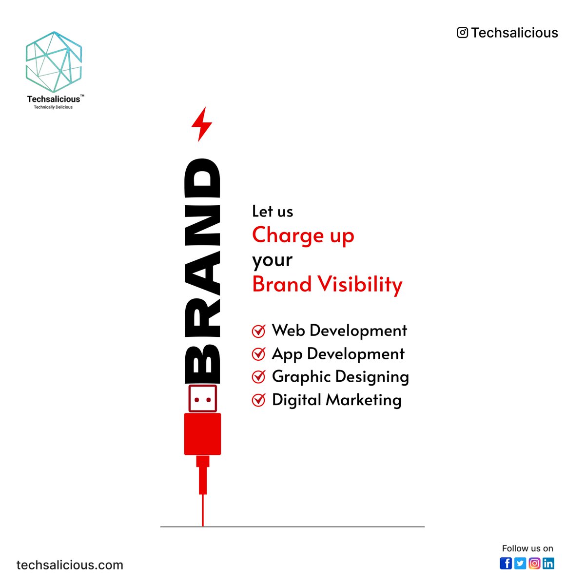 Techsalicious's tweet photo. We believe that a brand's purpose is to inspire and empower. Our Services will help you to create your own story, and let your imagination be the guide.

For more Details:
📞 -  +91 98304 40919 
📨-  contact@techsalicious.com
Visit:- https://t.co/602egfiHc8

#techsalicious #webde https://t.co/jZQ1wT5URi