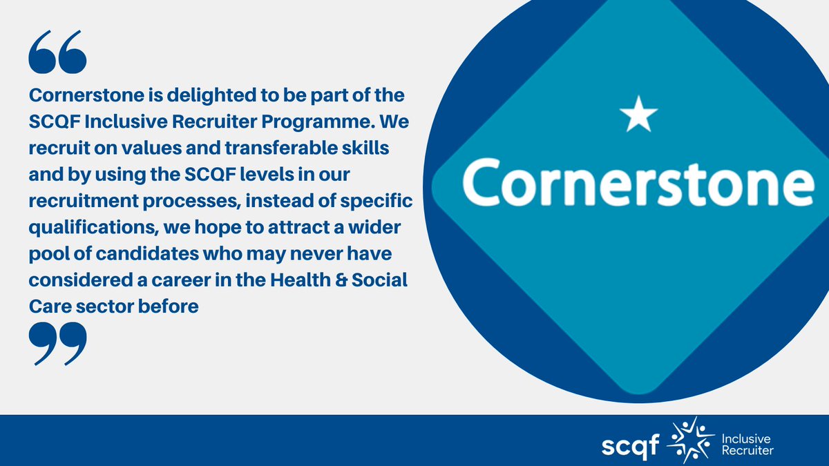 Here's why @CornerstoneScot has become an SCQF Inclusive Recruiter. Join them, the process is simple and it's free scqf.org.uk/support/suppor… #RecognisingSkills #Skills #HR #HumanResources #Recruitment #SkillsRecognition