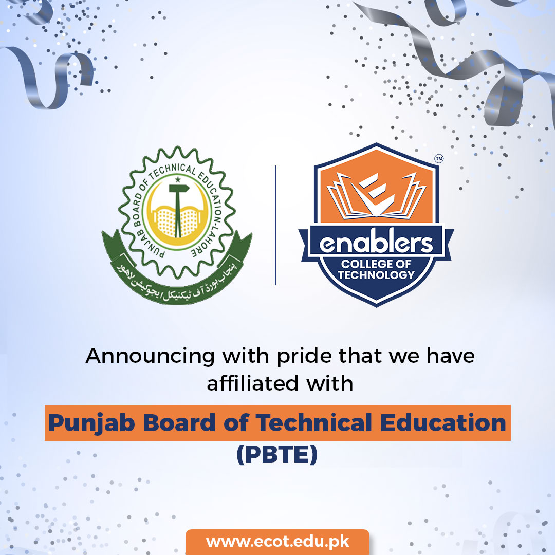 EnablersCollege's tweet photo. #Enablers #ECOT #PBTE
Enablers College of Technology has affiliated with the Punjab Board of Technical Education. PBTE offers better technical facilities to certificate and diploma-level students in the Punjab Province
https://t.co/vhcgitcZB6 https://t.co/4xEqfdPMDC