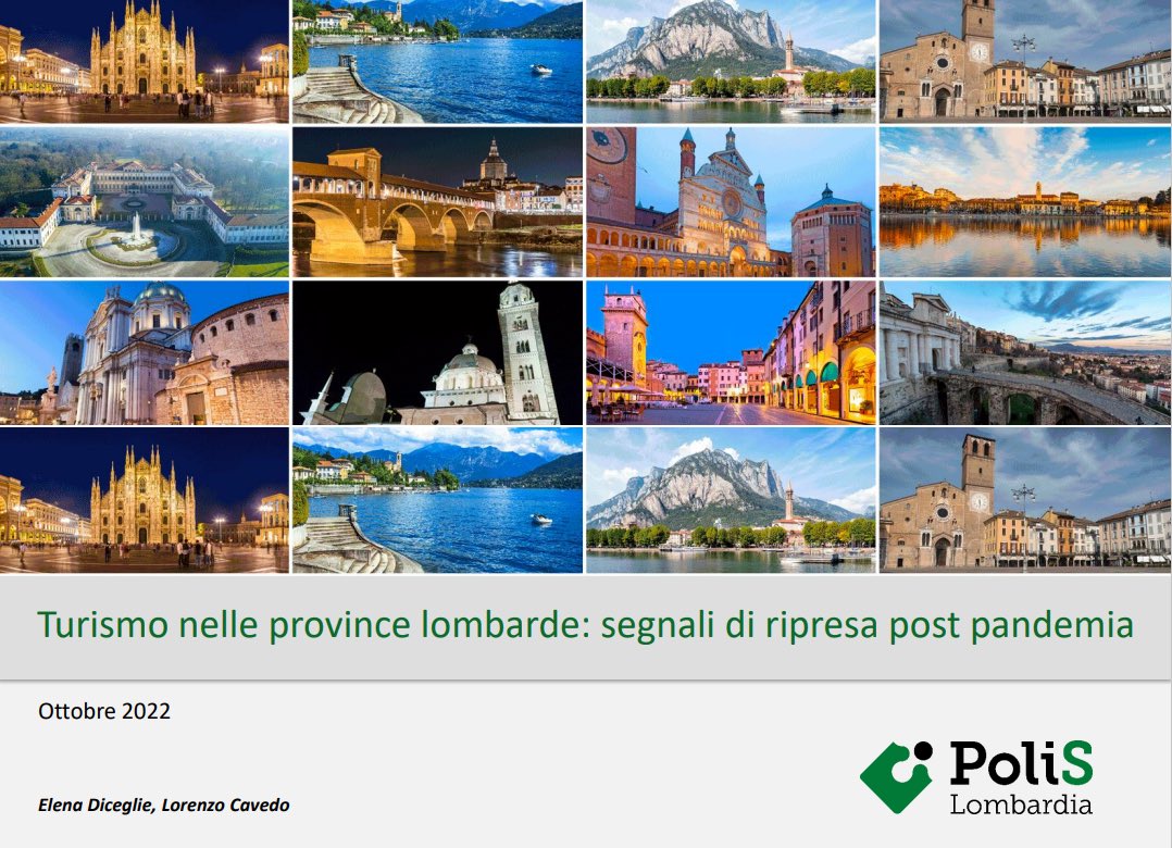 #TURISMO: in Lombardia segnali di ripresa post pandemia 

I dati diffusi da PoliS Lombardia relativi al turismo #inLombardia nel 1° semestre 2022 confermano il trend positivo mostrando un’ulteriore crescita rispetto allo stesso periodo del 2021 📊

REPORT bit.ly/3D7oGR9
