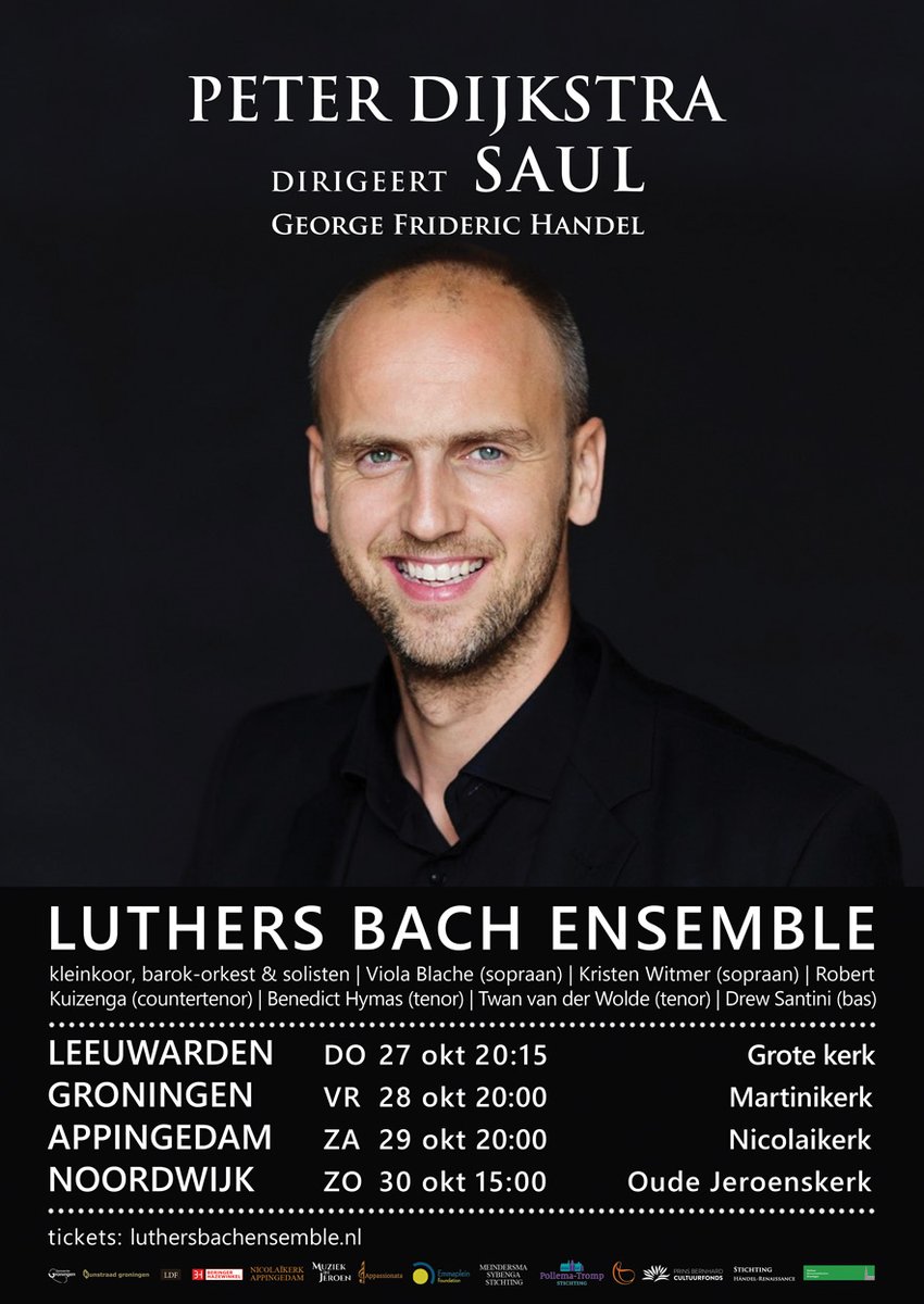 Seijbelen's tweet photo. #peterdijkstra dirigeert het prachtige (en niet vaak uitgevoerde, maar meesterlijke) Saul van #GFHandel in #Groningen #Appingedam #Noordwijk #Leeuwarden Voor alle concerten zijn nog kaarten. Zie https://t.co/REdJtXCOkl voor deze unieke uitvoering met groot orkest en carillon! https://t.co/061XJ15Dpa
