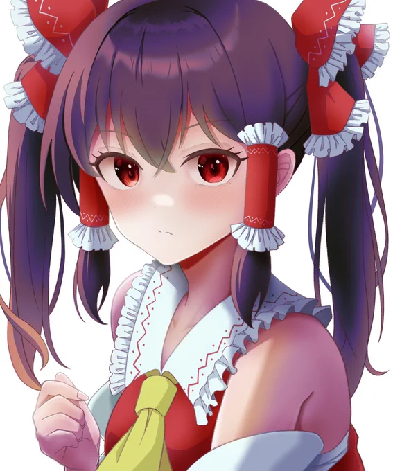 イラスト完成しました客寄せツインテ霊夢紫にそそのかされました#東方Project #博麗霊夢 