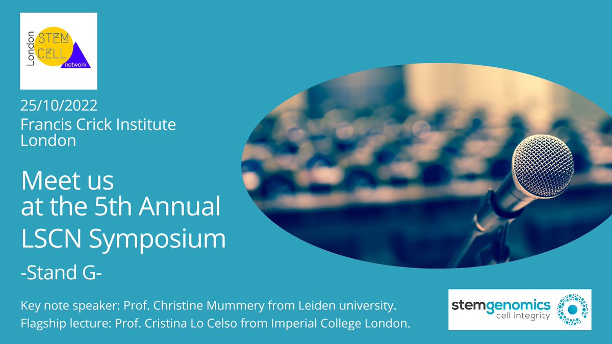 Looking forward to meeting the London Stem Cell community in person at the 5th LSCN Symposium!  Stem Genomics’ team Patricia Baptista  and Juline Vincent will be there to answer your questions on the genomic integrity of your stem cells. Feel free to connect!
 #stemcells, #ipsc