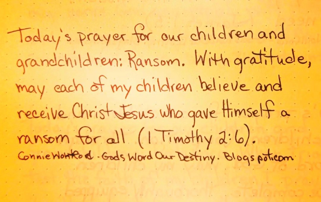 Today  ...

#ransom #believeandreceive #believe #receive #forall #prayforchildren #gratitude #GodsWordOurDestiny GodsWordOurDestiny.wordpress.com