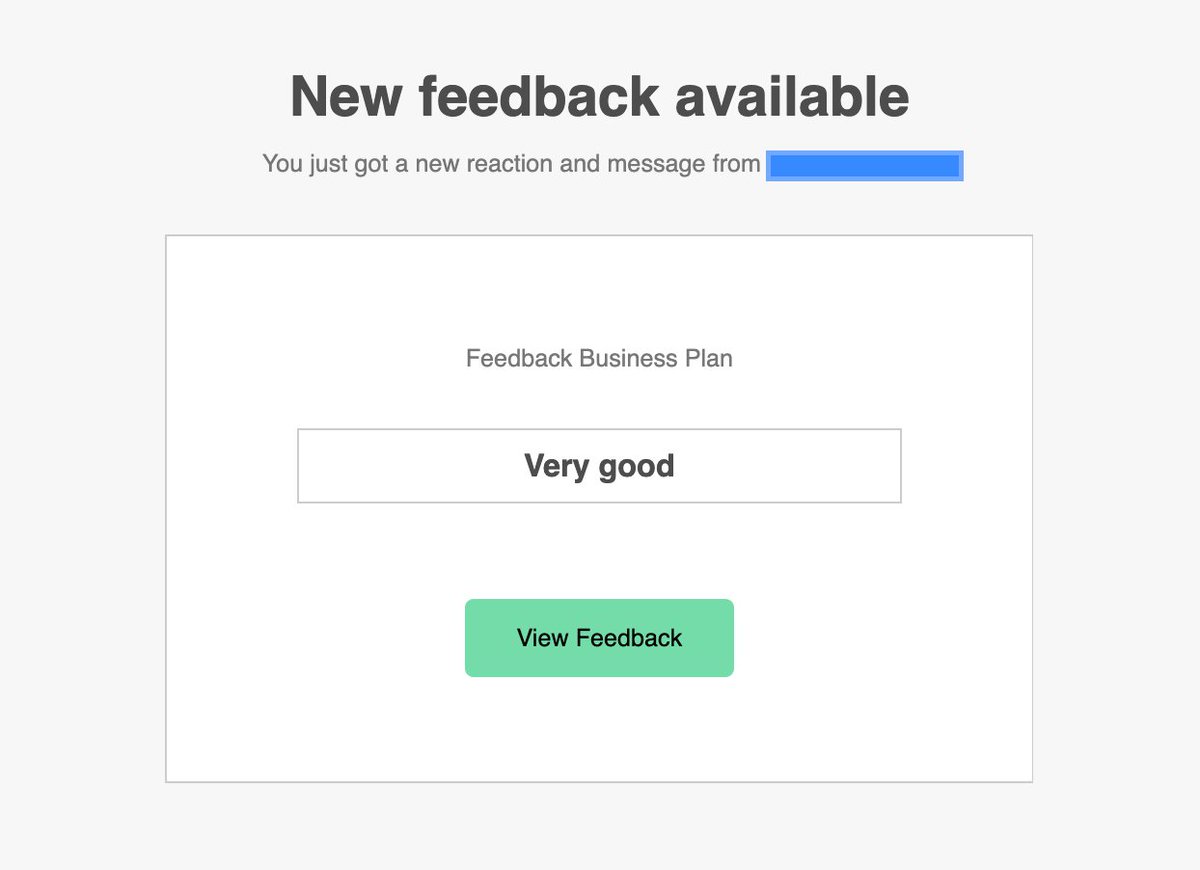 If you are building Notion templates take a look at <a href="/NotionReactions/">Notion Reactions</a> 😀 they support written feedback now 🙌🏽

We received this about the Business Plan Template  ☺️ It was the first one with a message 😀