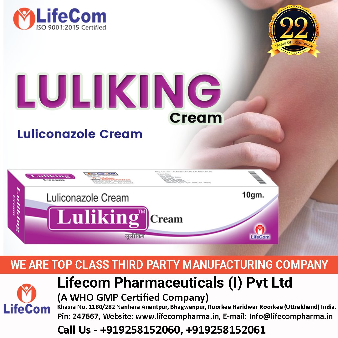 LifecomPharma's tweet photo. #Lulikingcream Don't let dry, flaky skin hold you back this summer. Luliking 1% Cream is an antifungal medicine used to treat fungal infections of the skin such as athlete's foot, Dhobie Itch, thrush, ringworm, and dry, flaky skin. 
#Lulikingcream #shinefacecream #facecream https://t.co/WaKUgOUFkx
