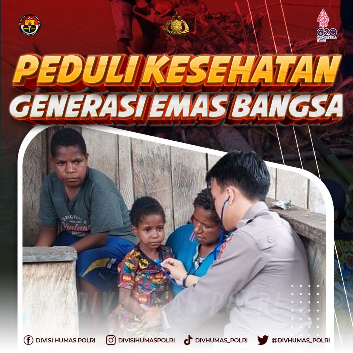 Humasreshalteng's tweet photo. Peduli Kesehatan Generasi Emas Bangsa #HadirUntukMelayani

Polri melalui Satgas Binmas Noken Ops Damai Cartenz memberikan pelayanan Jalan Pengabdian Polri kesehatan secara gratis dan rutin kepada masyarakat di Bumi Cenderawasih Ini adalah bentuk Jalan Pengabdian Polri https://t.co/OxG0bHulY5