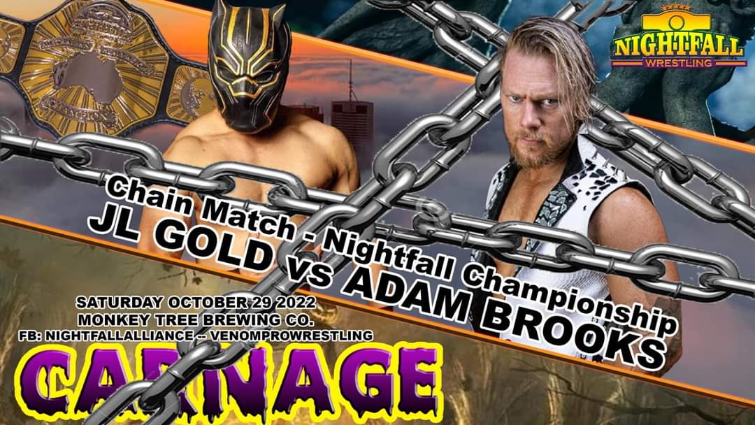 VenomPWrestling's tweet image. Reality Check II ended with a massive upset for one of our athletes with @JLisGold losing the Nightfall Heavyweight Championship to @theadambrooksy
A challenge has been offered and accepted.
Will Brooks hold onto the title? Or will Gold go the distance to win it back at #carnage?