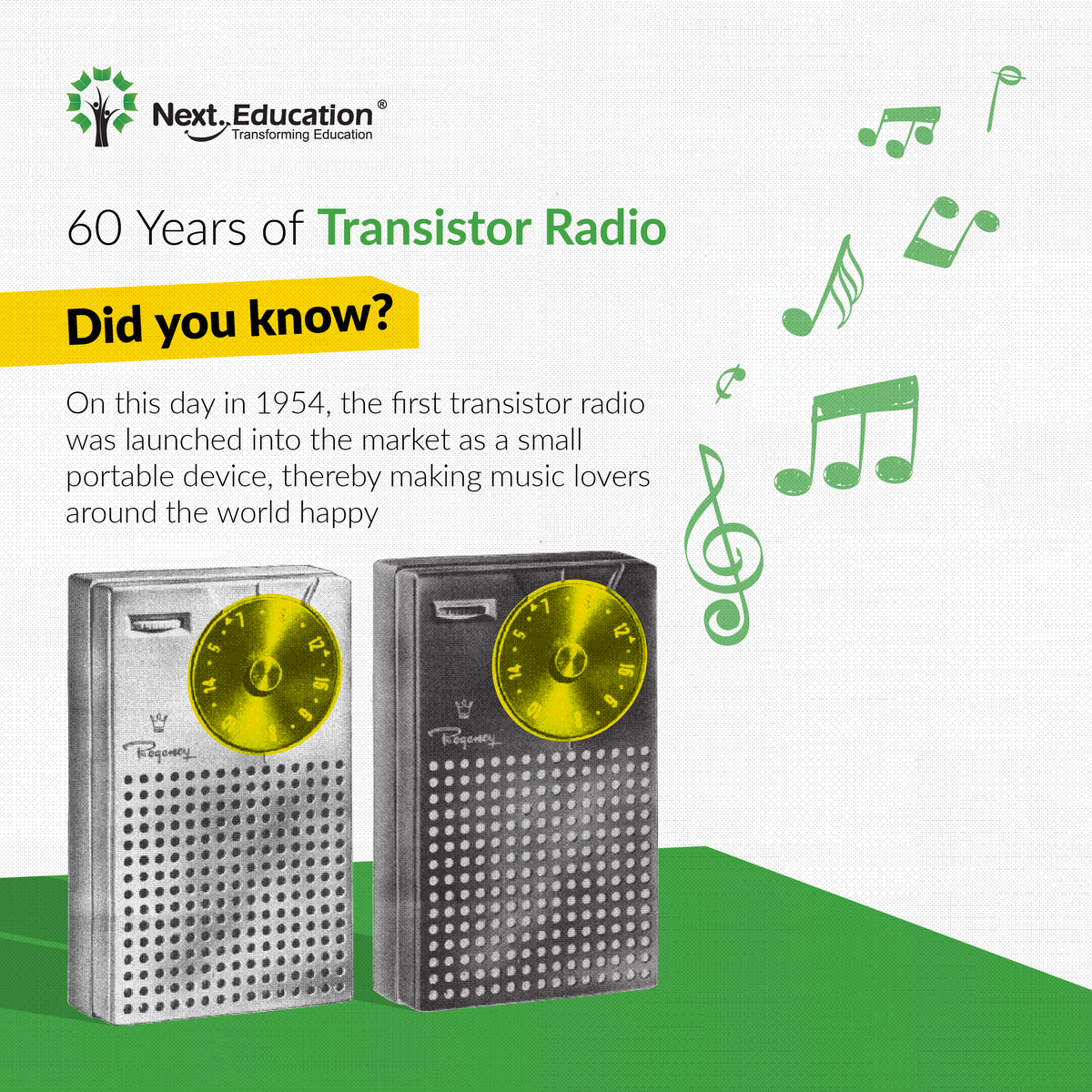 NextEducationIn's tweet photo. Although we may not remember much about #TransistorRadios, they were a major breakthrough in the first portable music player. Let’s go back in time to learn about the first transistor radio ever built.
#Radios #PortableRadio #musicplayer #NextEducation #EdTech https://t.co/yLlSxGm8sO