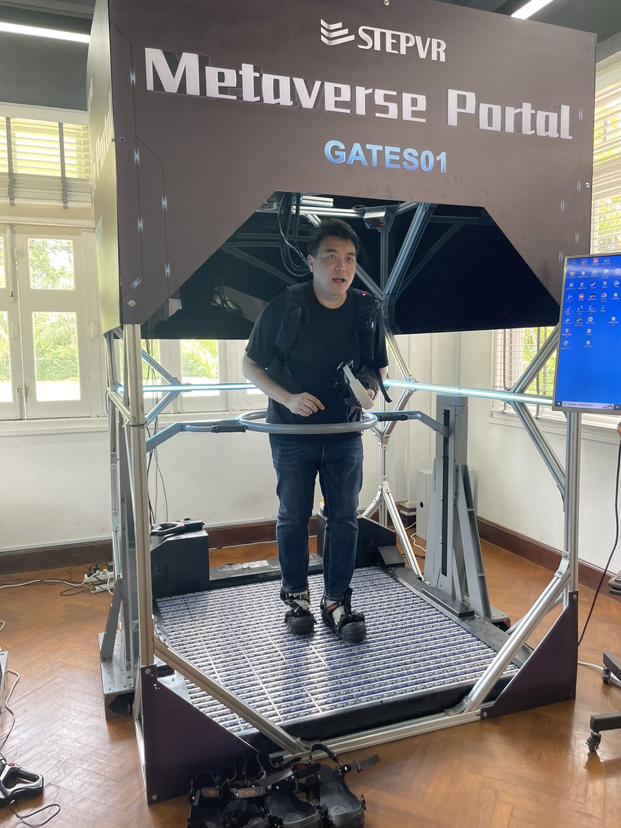 drguocheng's tweet photo. The team from https://t.co/mZQ0Q3Lthd checking out our #Gates01! It takes some time to get used to the omnidirectional treadmill, but once mastered, the possibilities are limitless. Looking forward to future collaboration with these guys!
@sartoshiark #vr #metaverse #nft #gamefi https://t.co/faATZt6Btb