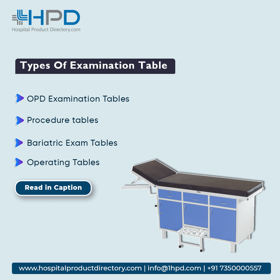 hosproducthub's tweet photo. 𝐓𝐲𝐩𝐞𝐬 𝐎𝐟 𝐄𝐱𝐚𝐦𝐢𝐧𝐚𝐭𝐢𝐨𝐧 𝐓𝐚𝐛𝐥𝐞
1. OPD Examination Tables
2. Procedure tables
3. Bariatric Exam Tables
4. Operating Tables

Visit Us :- https://t.co/BFZS9HClbJ

#ExaminationTable
#ExaminationTableSuppliers
#HospitalProductDirectory
#HospitalFurniture https://t.co/xE862XF1DC