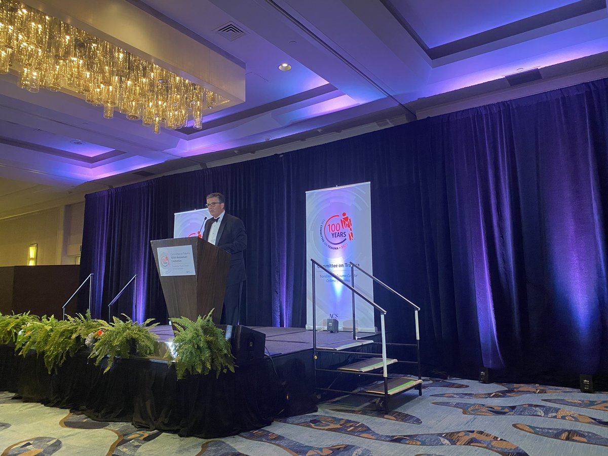 JuliaColemanMD's tweet photo. What better way to wrap up a day at @AmCollSurgeons #ACS22 than with the @acsTrauma banquet? Looking forward to a great year working with and learning from @KerbyJD_UAB https://t.co/eaURunX7QD