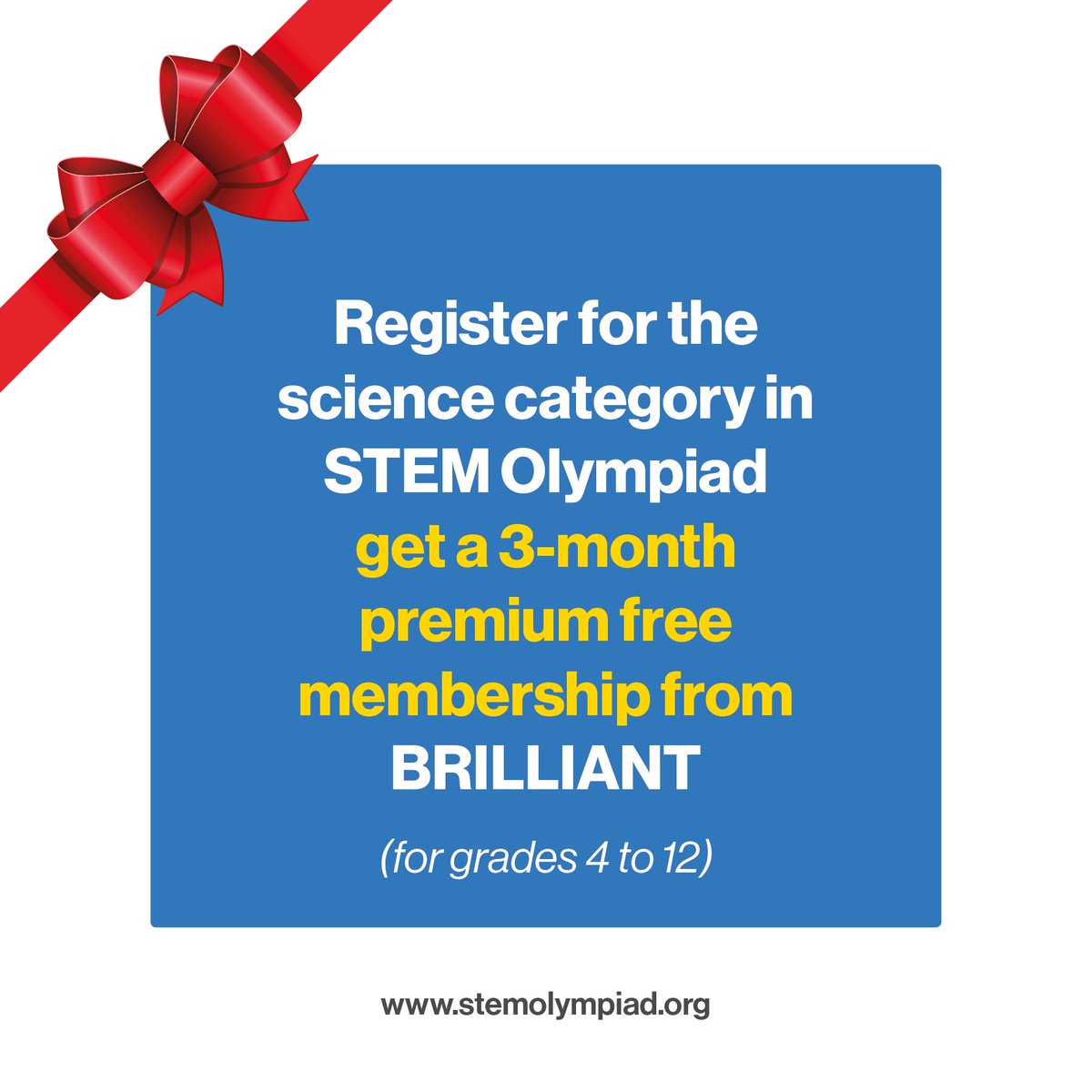 StemOlympiad's tweet photo. HURRY UP! REGISTER NOW!

🌐 https://t.co/9jxxOKoSMK

#stem #steam #science #math #physics #biology #chemistry #awards #certificate #stemeducation #naturalsciences #computer #student #school #education #experiment #challenge #stemolympiad #coding #computerscience #popularscience https://t.co/zKh5rNbMJE