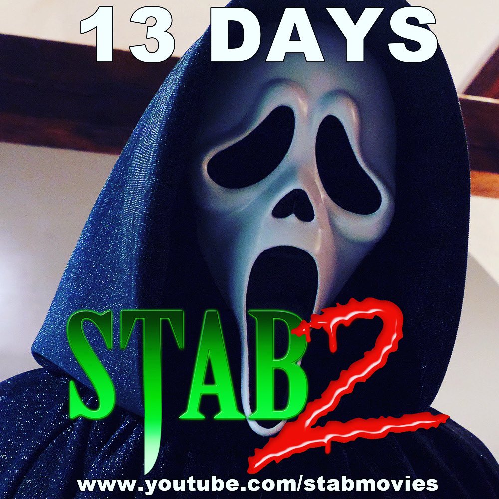 stabmovies's tweet photo. #Stab2 premieres in 13 days on our YouTube and website! YouTube channel members can watch the movie now!  https://t.co/3TIsPHosTF https://t.co/Ux8ykTtQ3l #scream #stab #screammovies #stabmovies #ghostface #horror #movies https://t.co/2iYyPBcW0l