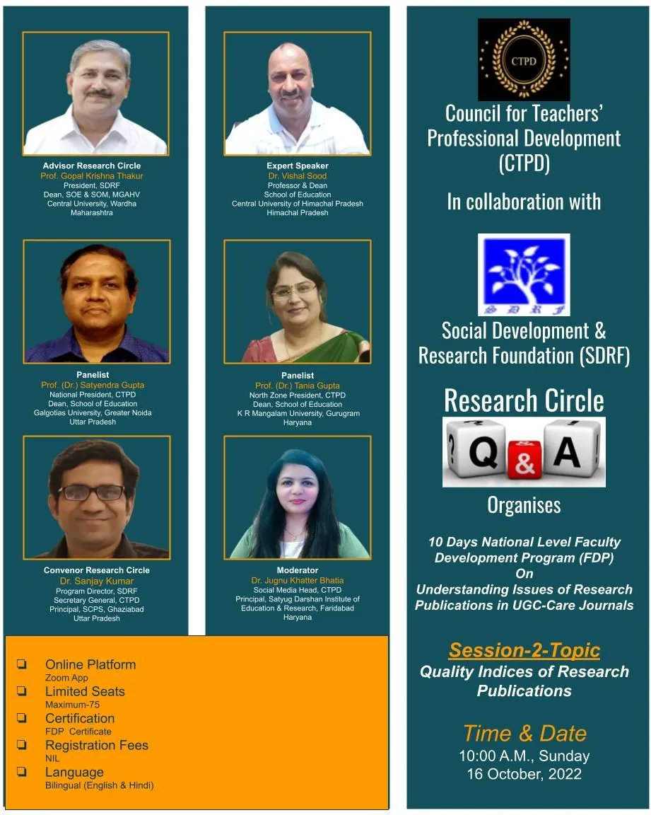 ctpdin's tweet photo. 2nd Day /session of 10 Days Faculty Development Programme was conducted on 16th October 2022 in the august presence of today's esteemed Resource Person /Expert Speaker Prof. Vishal Sood Professor &amp; Dean School of Education Central Univ Of HP
#FDP #nationallevelprogram #SDRF #CTPD https://t.co/L8GI392lPY