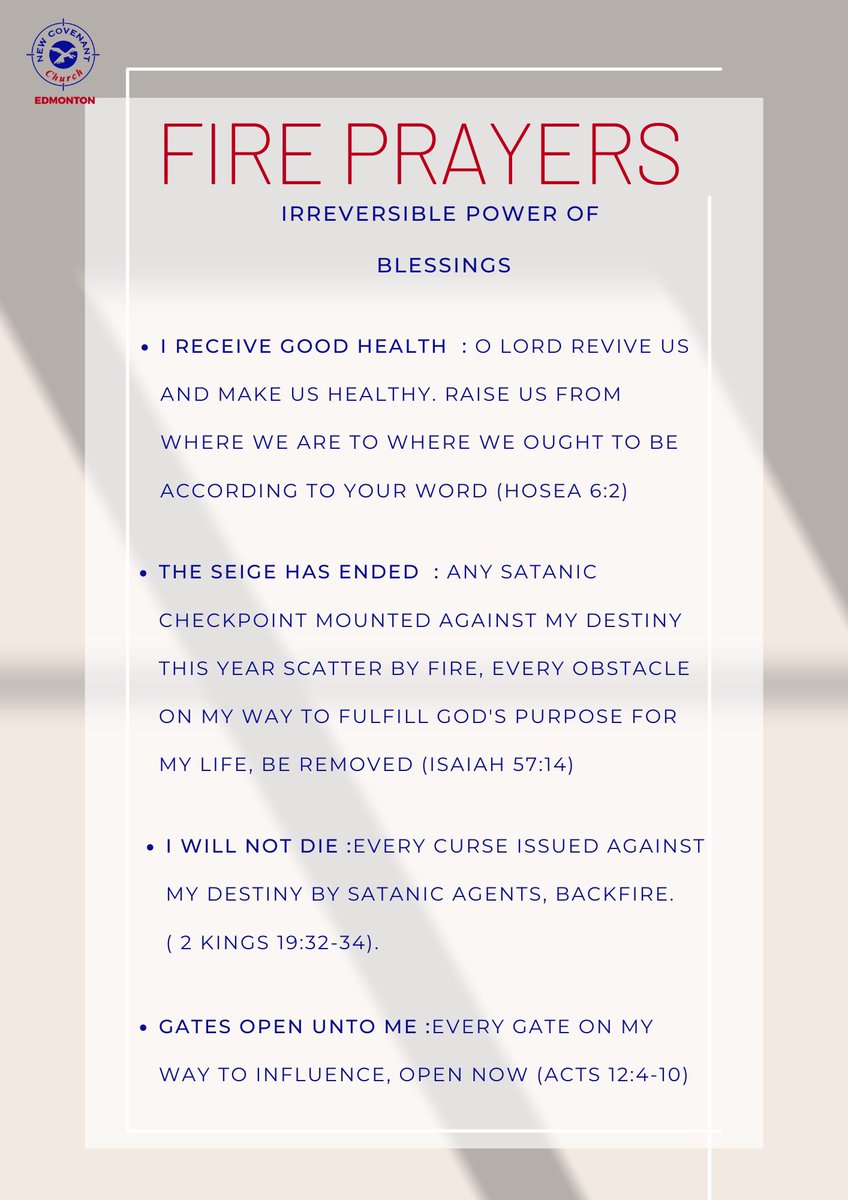 NCCEdmontonCONF's tweet image. I receive good health today and always.
The siege has ended over my family and I.
I declare I will not die.
I declare that gates are opened unto me.
In Jesus name.
Amen.

Declare these #fireprayers over you and your household.
#Enfield
#London
#edmonton 
#fireserviceQ