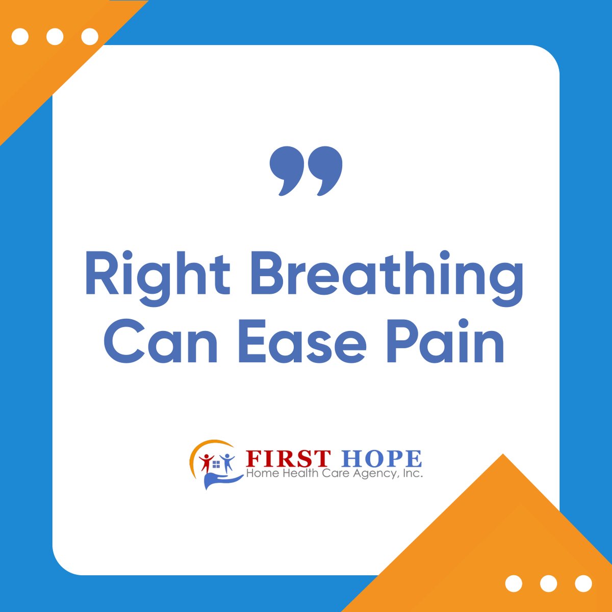 FirstHopeHomeHC's tweet photo. Concentrating on your breathing might help when you're in pain. It's simple to begin breathing quickly and shallowly when you're in a lot of pain.

Read more: https://t.co/T4iDqwsNbj

#RightBreathing #Health #Hope #Homecare #Homehealthaide #Healthservices #Philadelphia https://t.co/w1TflPkkjJ
