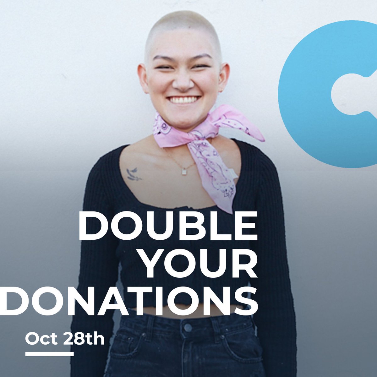 Double donations = double the impact 👊Your donations will be DOUBLED from 8AM on #GivingDay Fri 28 October, all thanks to our our generous partners #Chatime, @Hiltigroup and #PMAGlobal. Show your support and stand up to cancer 💚 Head to bit.ly/3V0Fe3X