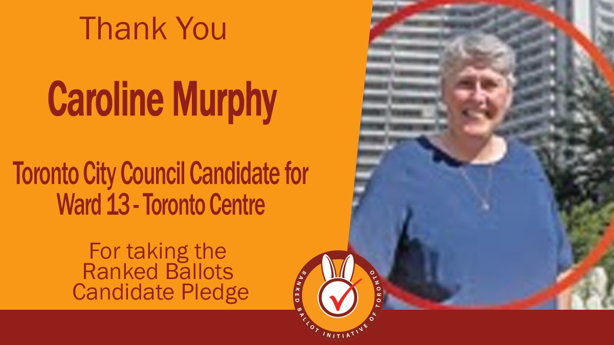 TorontoRaBIT's tweet photo. Thank you @cmurphy_TO, Candidate for #Ward13 #TorontoCentre, for pledging your support for #rankedballots in #TOpoli.

#elxn2022 #onpoli #TOvotes22 #TOvotesOct24 https://t.co/0GEIKgYoww