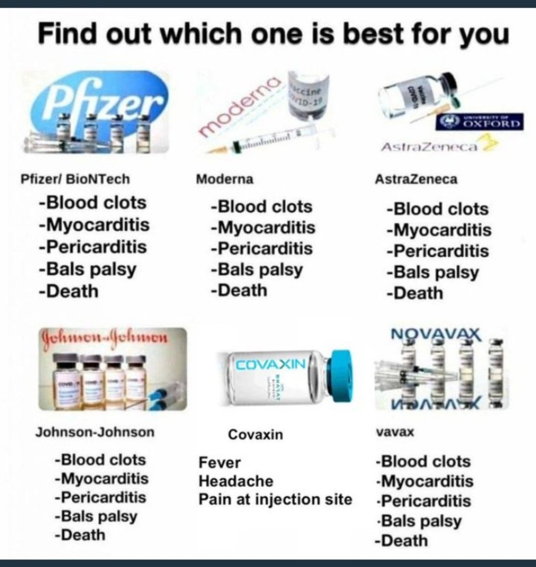 purevoice_16's tweet photo. @kiranmartis9 @Indian__doctor @Dr_ManishJangra @Chulbulpanda420 @Sarkaridoctor12 @DrBhawanaSharm3 @DrManjeet05 @DrMeet_Ghonia @DrDhruvchauhan @ShankulDwivedi @drsfaizanahmad @Drsarika_AAP #KillerShots💉💉
Ab to jaago , It's Too late
#StopVaccineGenocide https://t.co/c0ZtbmFypY