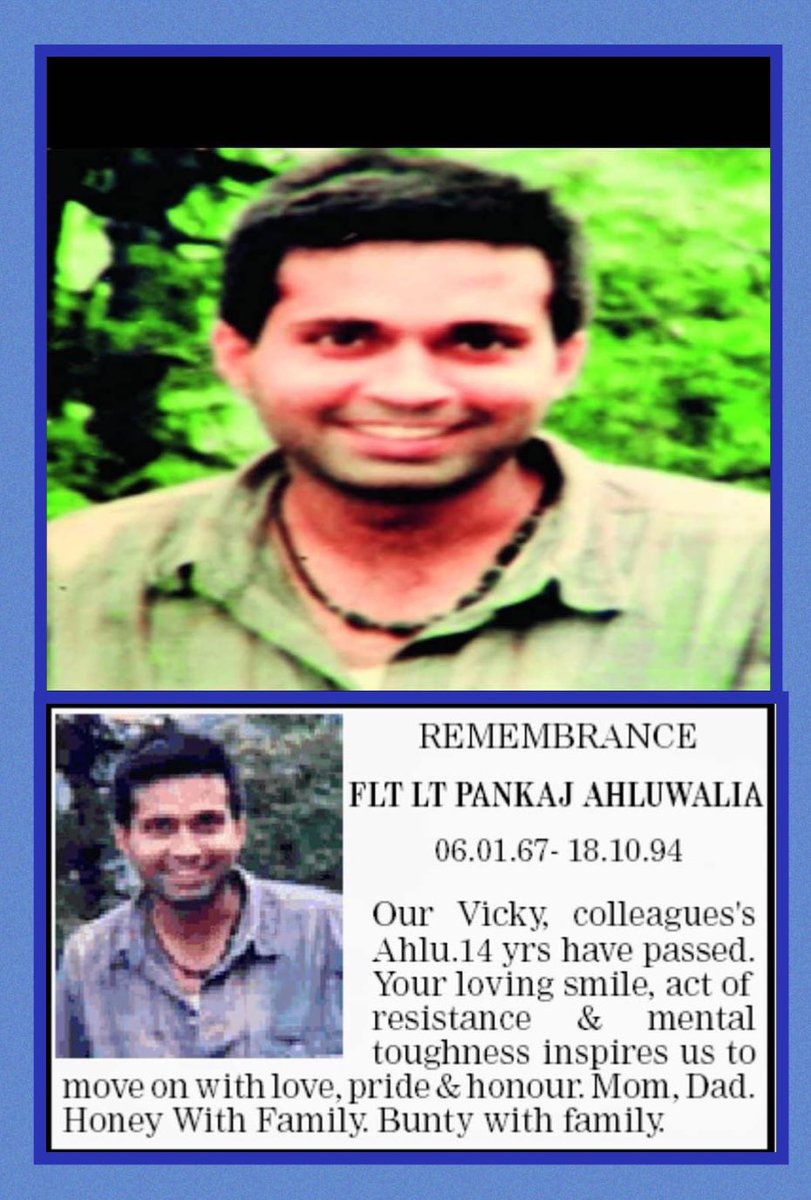 priority_n's tweet photo. At the age of 27 He Flew Away with His Wings On Forever. Join me in Paying Homage to #LostPilot 

FLIGHT LIEUTENANT PANKAJ AHLUWALIA
#101SQN  @IAF_MCC

On His #BalidanDiwas
FLt Lt Pankaj has sacrificed his life in a #MiG21 crash on Oct 18,1994.
#BlueSkies Forever

#KnowYourHeroes https://t.co/nRV1wAR6yV