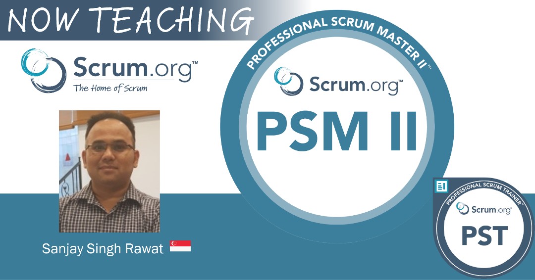 Scrumdotorg's tweet photo. Congrats to PST Sanjay Singh Rawat on earning his license to teach the Professional Scrum Master II training course in addition to the other courses he teaches. Learn more about Sanjay at https://t.co/jS06d9WO2U #ScrumMaster #AdvancedScrumMaster https://t.co/zh1nWU9zU4