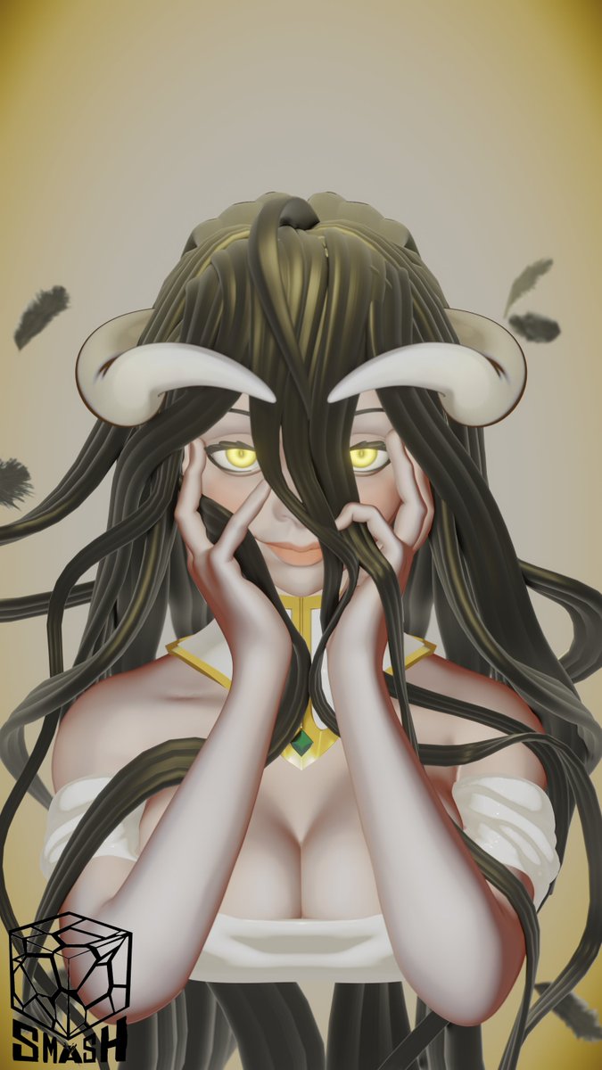 Today's #sculptober prompt is charm, and so I did the succubus Albedo from Overlord. Based on a So-Bin illustration.  #Sculptober2022 #b3d