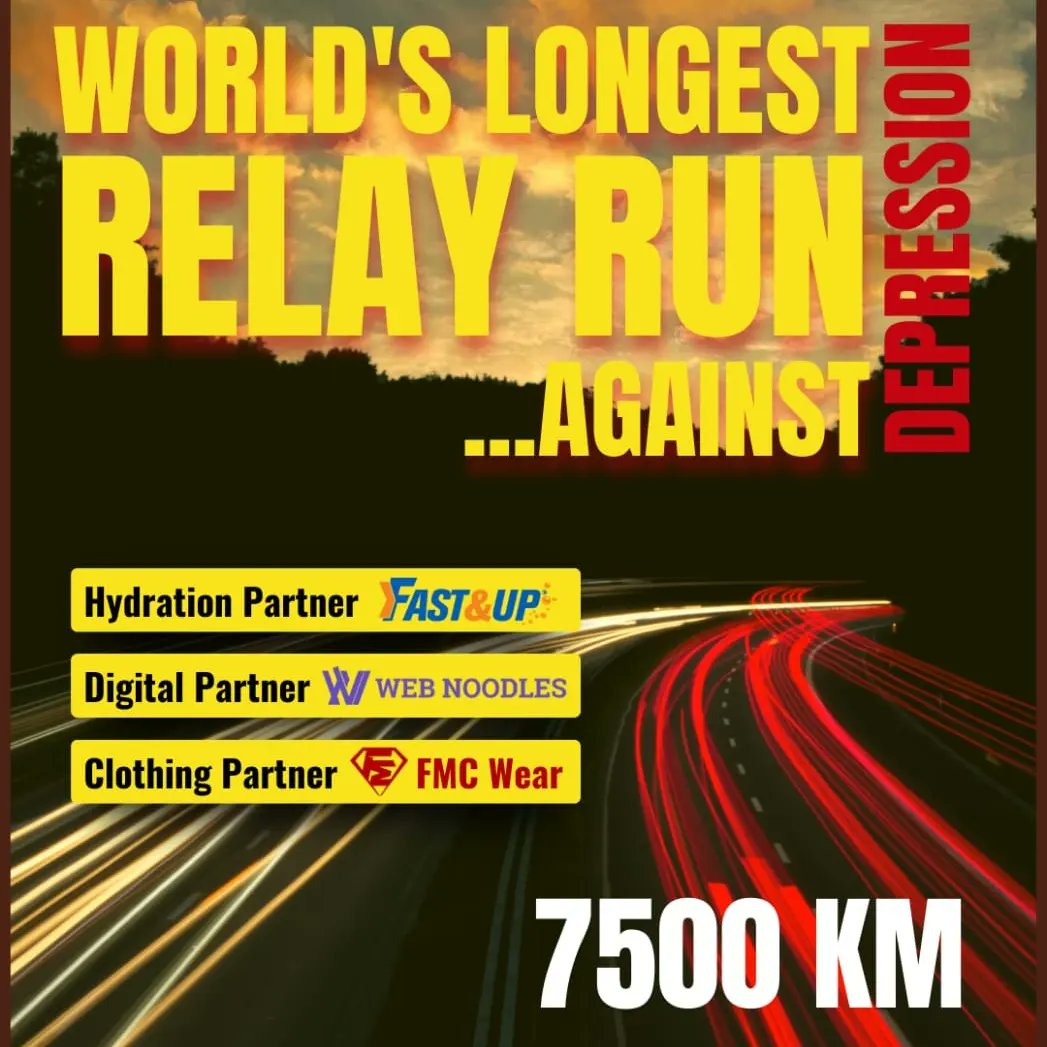 DabadLalit's tweet photo. We are going to attempt world's longest non-stop relay run against depression 7500km in 36days. We need support! @anandmahindra @PiyushGoyal @anilvijminister @PMOIndia @ianuragthakur @GWR @WBRLONDON https://t.co/lpcpJqBkuw