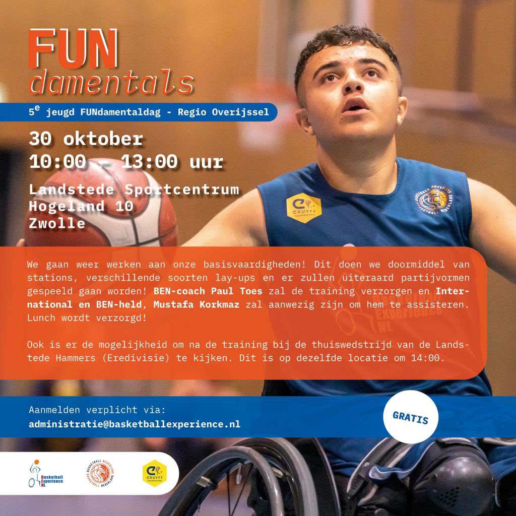 De volgende FUNdamentals-dag staat weer voor de deur. Dit keer in #Zwolle!
Vind jij basketbal leuk geef je dan snel op via 
adminstratie@basketballexperience.nl 
<a href="/BasketballExpNL/">BEN Foundation (Basketball Experience NL)</a> <a href="/Basketball_NED/">Basketball Nederland</a> 
RT zou fijn zijn 😃