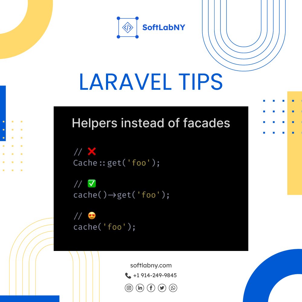 SoftLabNY's tweet photo. This is largely a matter of personal preference, but calling a global function instead of having to import a class and statically call a method feels nicer to me.
Bonus points for session('key') syntax.
#Laravel #Tips #SoftLabNY https://t.co/JmqeN5Xtbi
