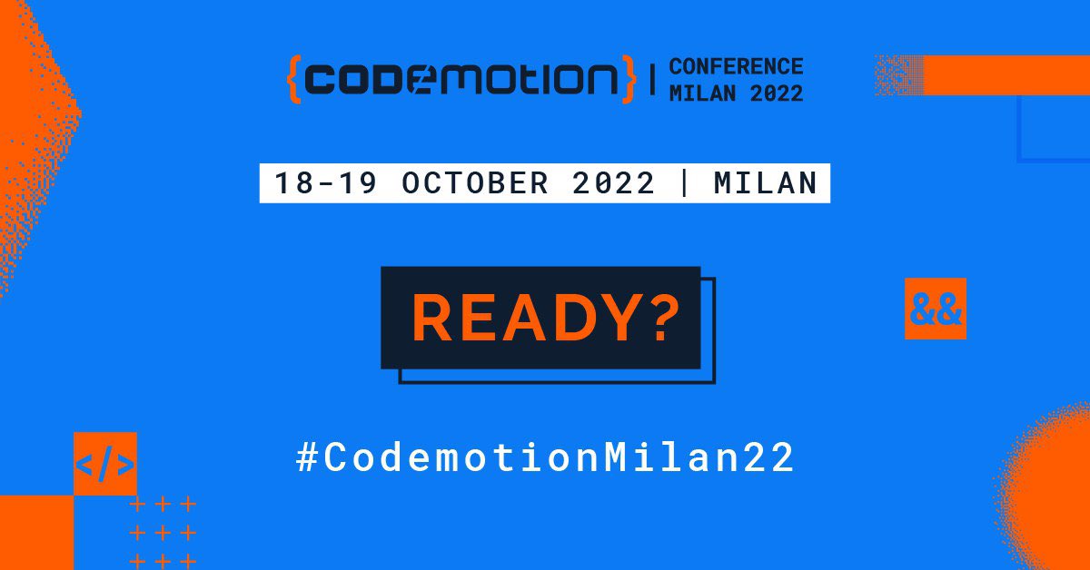 CodemotionIT's tweet photo. Alle 9:30 si torna LIVE! ⏳ #CodemotionMilan22 https://t.co/JM70Vh4YuN