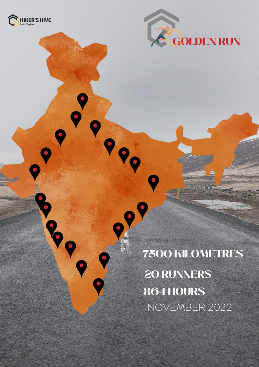 DabadLalit's tweet photo. Our team @HikerHive going to attempt world's longest non-stop relay #runagainstdepression 7500km in 36days. Please do support us! @anandmahindra @KotakBankLtd @MahindraRise @ianuragthakur @PMOIndia @cmohry @GWR @WBRLONDON https://t.co/TlJSpnn9vu