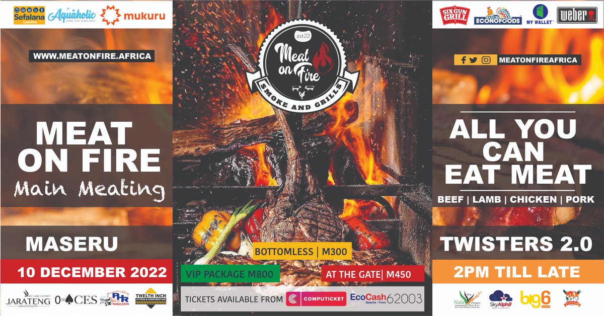 meatonthefire's tweet photo. Meat on Fire Maseru | 10 December 2022 https://t.co/qtJvjpriSD