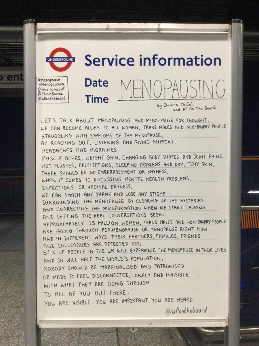 allontheboard's tweet photo. Today is World Menopause Day.
To all of you out there:
You are visible. You are important. You are heard.

@ThisisDavina x @allontheboard 

#WorldMenopauseDay #Menopausing #Menopause https://t.co/Lu1KzruH0x