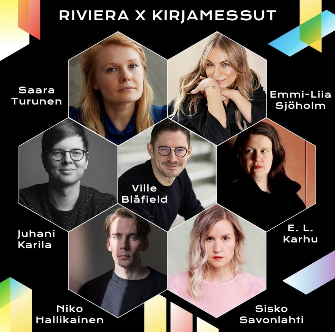 Vinkkejä Helsingin Kirjamessuille, yksi päivässä, here goes. To 27.10. klo 17.30 <a href="/rivierakallio/">Riviera</a> ja <a href="/KirjamessutHKI/">HelsinginKirjamessut</a> järjestävät keskustelun, jossa kirjailijat Saara Turunen, Sisko Savonlahti, Emmi-Liia Sjöholm, E. L. Karhu, Niko Hallikainen ja Juhani Karila puhuvat leffoista. 🍿