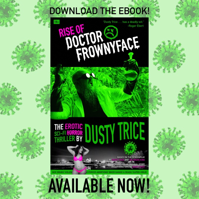 Queazy! Sleazy! Cheesy!

"This lyrical satire of a pulp novelization of a B-movie is presented in Read-O-Vision! Now, put on your 3D glasses and enjoy RISE OF DOCTOR FROWNYFACE!"

Yours FREE on Amazon! Do it!
#satire #horrorcomedy #nsfw #trash #pulpnovel

amazon.com/Rise-Doctor-Fr…