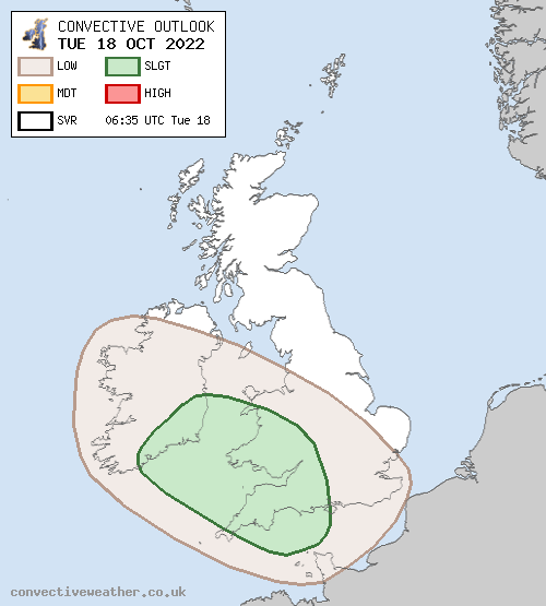 TUE 18 OCT 2022:
convectiveweather.co.uk/forecast.php?d…

Confidence on how much lightning occurs is low, but an increasing chance of elevated showers/a few thunderstorms during Tuesday evening and night