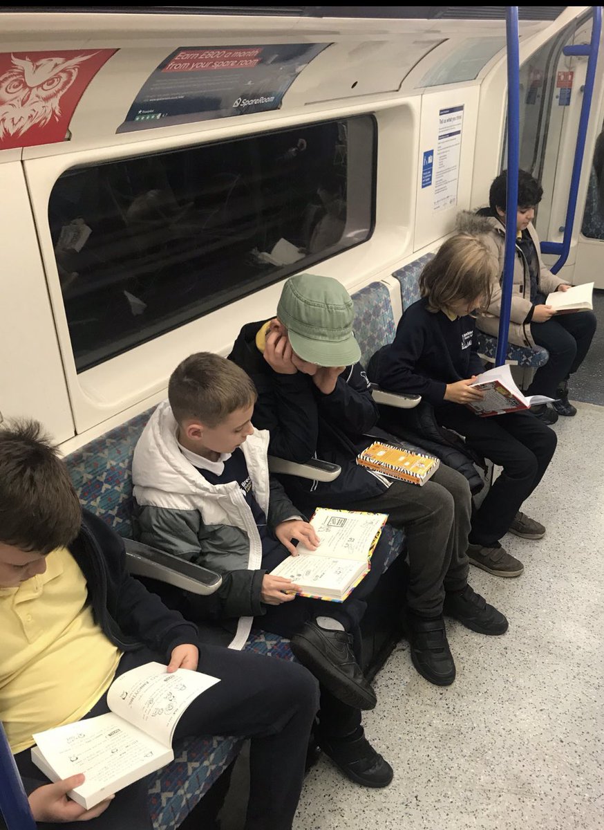 BrecknockSchool's tweet photo. Wow, @beanstalkreads - we had the best time at #bookfest this year! 6M and 6J loved meeting @peterbunzl and can’t wait to enjoy #clockworkqueen as our class reader next term. Every child left with two books to read at home … and on the tube! #readingforpleasure https://t.co/cC5lsWxOuN