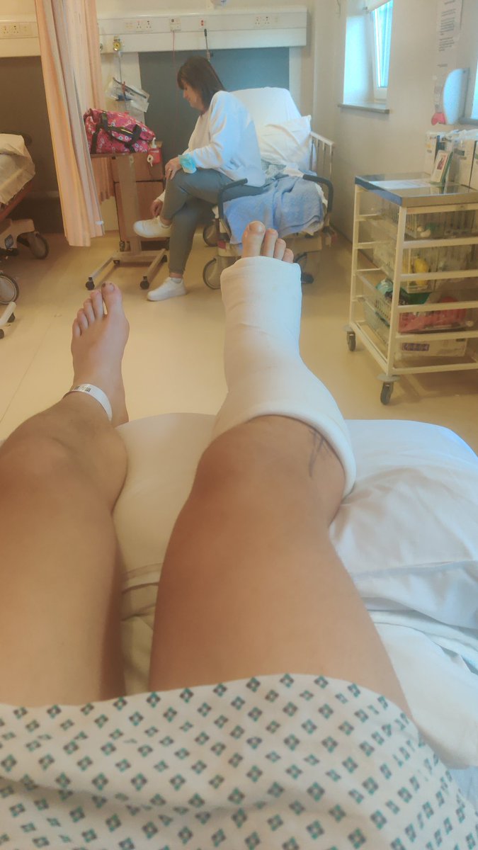 2 hrs in surgery, three snapped ligaments and a broken leg, all because of a simple bad tackle in rugby. The joys of the game 😬 how things can change in a few moments! On the road to recovery now though!