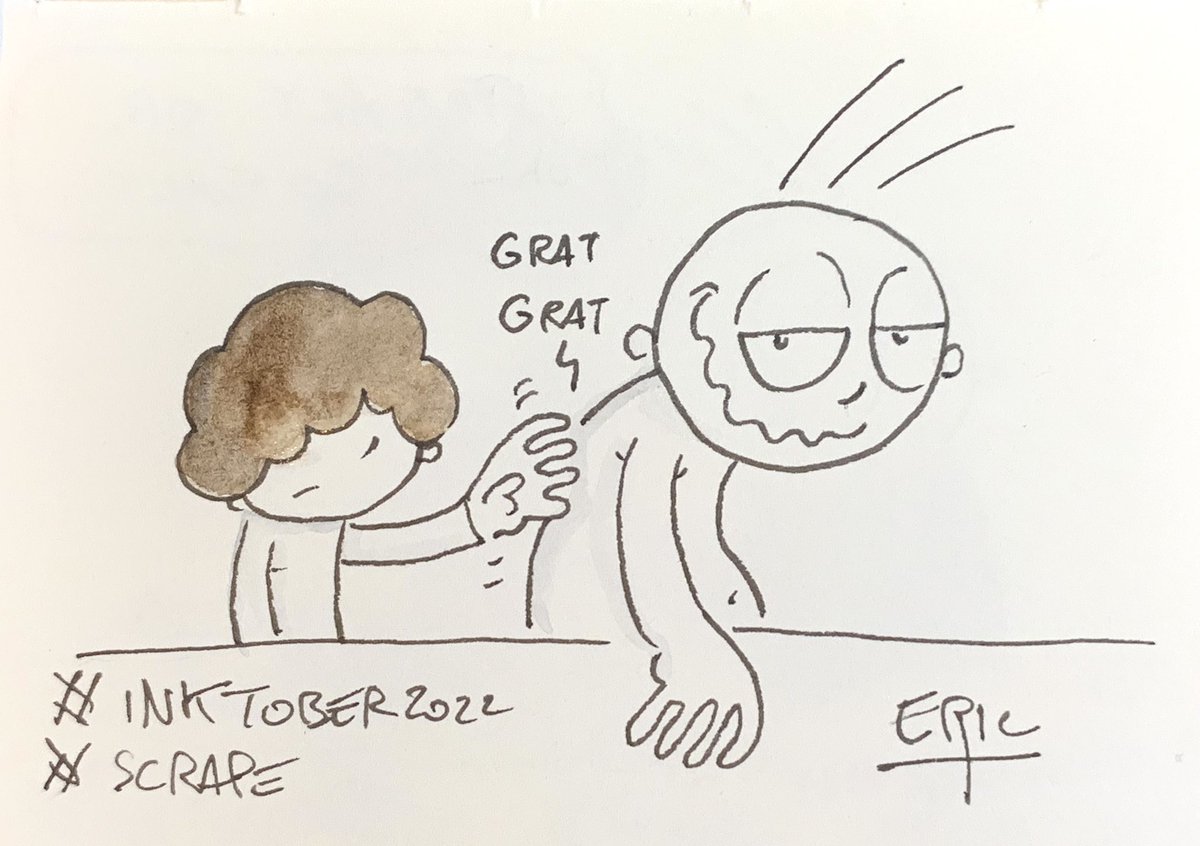 TewozNFT's tweet photo. Bonne journée Twitter 🤘
Plus haut, un peu plus à gauche, voilà lààààhhhh 🥴🥸
#inktober #inktober2022 #gratter #scrape #illustration #watercolor https://t.co/d6lpKWZnXM