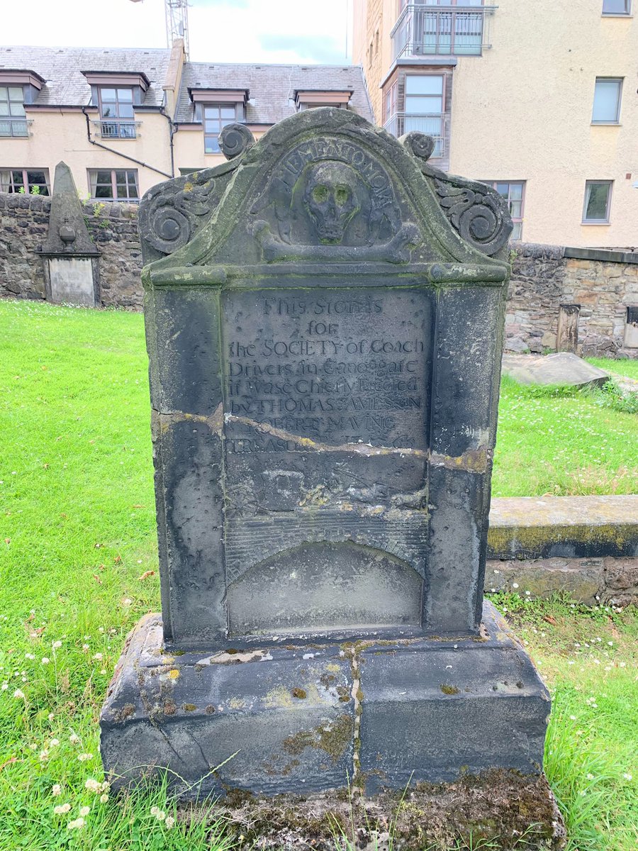 #31daysofgraves Day 18 Repair. Not sure if this is a repair but if it is, it’s not up to much.  In Canongate kirkyard, Edinburgh. The “Society of Coachdrivers in Canongate” stone.