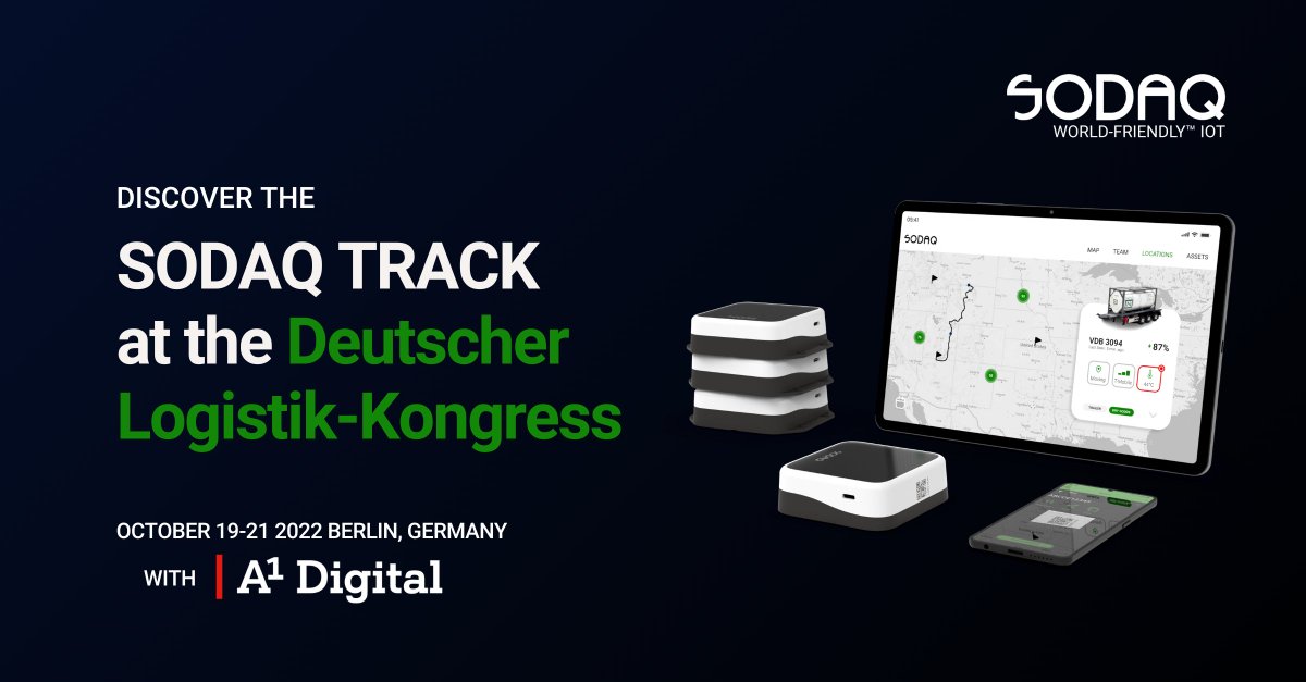 Our Co-CEO, Ollie Smeenk, and partner A1 Digital will be attending the Deutscher Logistik-Kongress 2022 event in Berlin, Germany and they will be bringing the SODAQ TRACK along for the ride too. Visit A1 Digital at booth nr.45 in the Pavillion.

#SODAQ #supplychain #logistics