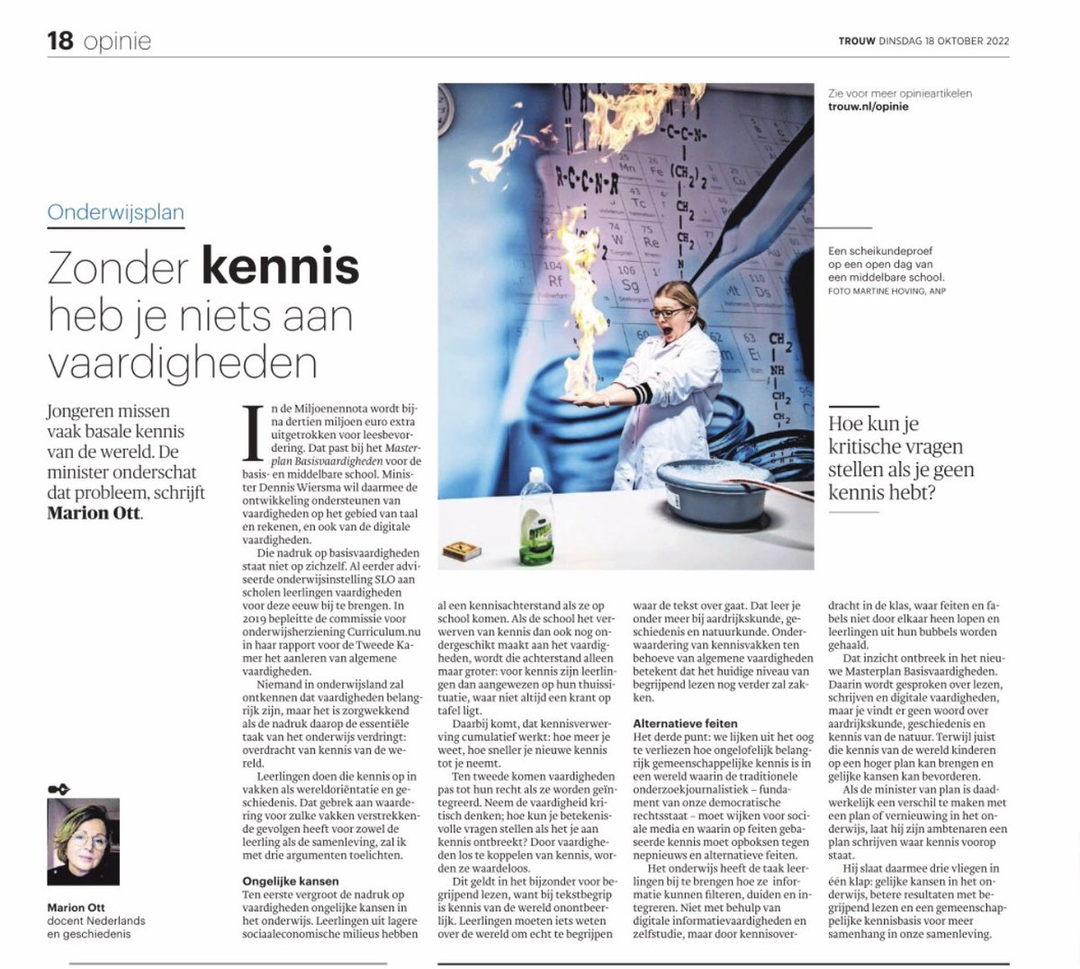 HoedemakerTiny's tweet photo. Hoe meer je weet, hoe sneller je nieuwe kennis tot je neemt. Kennis van de wereld bevordert gelijke kansen.Dank je wel Marion Ott @trouw We kunnen het niet vaak genoeg zeggen #kennisoverdracht #gelijkekansen https://t.co/rUvvdeerVB