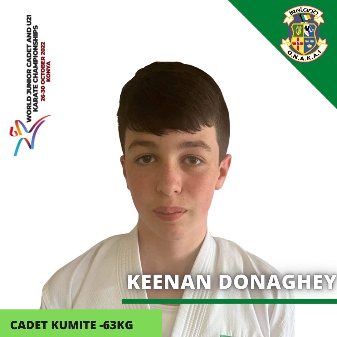 onakai_karate's tweet photo. 💥 Cadets Representing Ireland at the 12th World Junior, Cadet and U21 Karate Championship
26-30 October 2022 Konya, Turkey 

Cathal Kelly  -52kg
Keenan Donaghey -63kg #karatekonya2022 #TeamIreland #wkf 
#karate https://t.co/rbL0uj2mmS