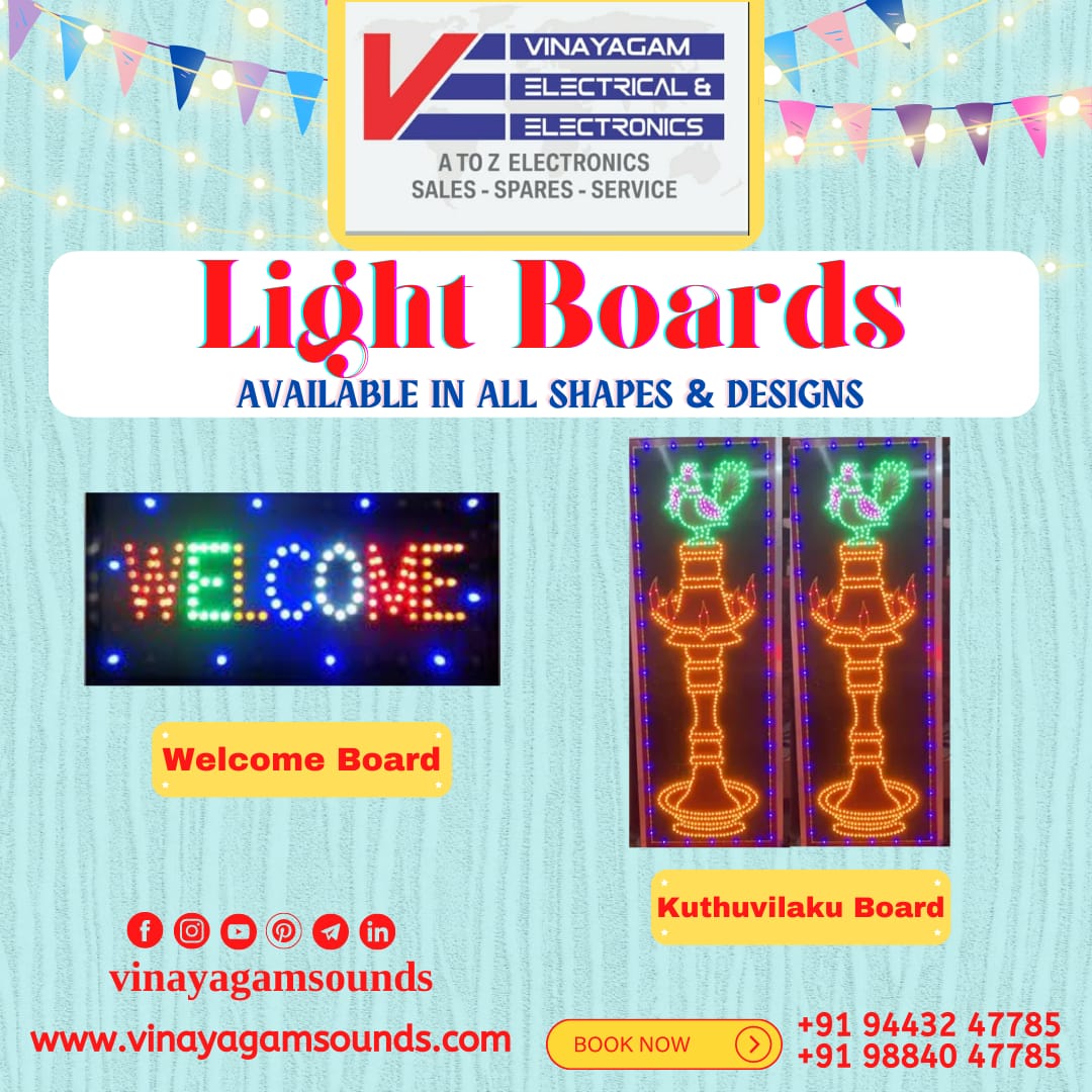 SoundsVinayagam's tweet image. vinayagamsounds
🚀LIGHT BOARDS
AVAILABLE IN ALL SHAPES &amp;amp; DESIGNS
CALL US TO KNOWN MORE DETAILS
📱+919443247785/9884047785
Website :vinayagamsounds.com
FOLLOW US ON:
Facebook:facebook.com
 #djsystem #thirukkazhukundram #Vinayagamsounds #uvisoft