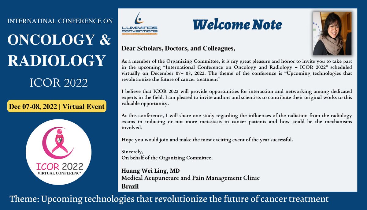 Mayah Moris (@mayah_moris) on Twitter photo On behalf of Dr. <a href="/huangweiling2/">huang wei ling</a> #Brazil. We welcome you all to join the ICOR 2022 #Virtual #event. Confirm your slot at 199 #USD and share your #expertise with your #fellowresearchers, #academicians, #Students, #Delegates, #ClinicalProfessionals, and #BusinessProfessionals. On behalf of Dr. <a href="/huangweiling2/">huang wei ling</a> #Brazil. We welcome you all to join the ICOR 2022 #Virtual #event. Confirm your slot at 199 #USD and share your #expertise with your #fellowresearchers, #academicians, #Students, #Delegates, #ClinicalProfessionals, and #BusinessProfessionals.