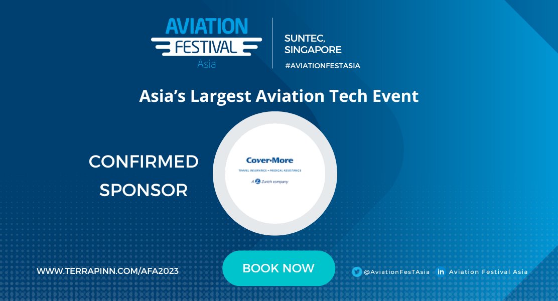 📣<a href="/CoverMore/">Cover-More</a> is a confirmed silver sponsor at Aviation Festival Asia 2023!

Please save the dates and download the prospectus 👉ow.ly/AHtw50LbJgr

Book your tickets here and save ➡️ ow.ly/U8Lk50L5ZUZ

#aviationfestasia