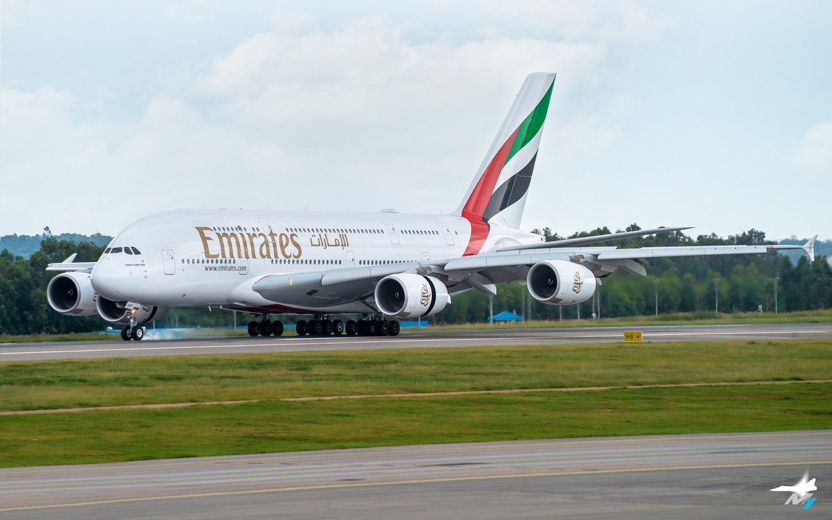 Touchdown of the first Airbus A380 at Bengaluru!
<a href="/emirates/">Emirates</a> 
<a href="/BLRAirport/">BLR Airport</a>