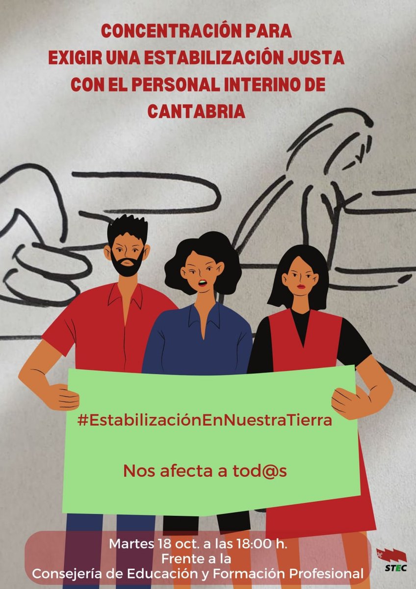 👩🏻‍🏫 El profesorado cántabro está en desigualdad de oportunidades para sacar plaza en su propia tierra y convoca una protesta que creemos que debiera apoyar el conjunto de la sociedad.

📢 Aquí lo explica <a href="/STEC_Cantabria/">STEC</a>:
youtu.be/7joPTB-KFFA

#EstabilizaciónEnNuestraTierra💢